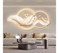 YVYKFZD Lampada da Parete a LED, Sculture da Parete 3D Imitazione, Decorazioni da paretes con Piume, Decorazione da paretes Creative, Pittura Decorativa for Soggiorno(Style e,180x80cm/70.8"x31.4")