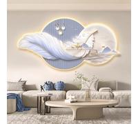 YVYKFZD Lampada da Parete a LED, Sculture da Parete 3D Imitazione, Decorazioni da paretes con Piume, Decorazione da paretes Creative, Pittura Decorativa for Soggiorno(Style d,150x70cm/59.0"x27.5")