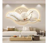 YVYKFZD Lampada da Parete a LED, Sculture da Parete 3D Imitazione, Decorazioni da paretes con Piume, Decorazione da paretes Creative, Pittura Decorativa for Soggiorno(Style a,150x70cm/59.0"x27.5")