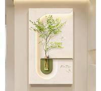 YVYKFZD Lampada da Parete a LED, Sculture da Paretes in Pietra arenaria, Decorazioni da Parete 3D con vasi, Pittura Decorazione da paretes murale, for Ingresso(Cream g,70x120cm/27.5"x47.2")