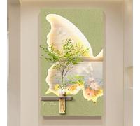 YVYKFZD Lampada da Parete a LED, Sculture da Paretes in Pietra arenaria, Decorazioni da Parete 3D con vasi, Pittura Decorazione da paretes murale, for Ingresso(Green b,50x87cm/19.6"x34.2")