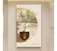 YVYKFZD Lampada da Parete a LED, Sculture da Paretes in Pietra arenaria, Decorazioni da Parete 3D con vasi, Pittura Decorazione da paretes murale, for Ingresso(Cream i,50x87cm/19.6"x34.2")