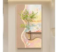 YVYKFZD Lampada da Parete a LED, Sculture da Paretes in Pietra arenaria, Decorazioni da Parete 3D con vasi, Pittura Decorazione da paretes murale, for Ingresso(Brown c,60x105cm/23.6"x41.3")