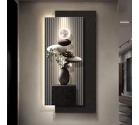 YVYKFZD Lampada da Parete con Luce LED, creativi Sculture da Parete, Decorazioni da paretes 3D, Decorazione da paretes con Alimentatore for Soggiorno, Ingresso(Black a,70x140cm/27.5"x55.1")