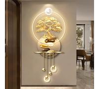 YVYKFZD Lampada da Parete Creativa, Sculture da Paretes 3D, Decorazioni da Parete a LED con Pendente a Sfera in Metallo, Decorazione da paretes Tradizionale Cinese(Style c,60x136cm/23.6"x53.5")