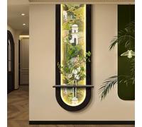 YVYKFZD Lampada da Parete in Pietra arenaria, Sculture da Parete 3D, Decorazioni da paretes con Vaso, Decorazione da paretes a LED Creativa for Ingresso e corridoio(Black C,40x120cm/15.7"x47.2")