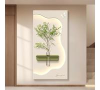 YVYKFZD Lampada da Parete in Pietra arenaria, Sculture da Paretes 3D con vasi, Decorazioni da Parete a LED, Decorazione da paretes Creativa, Pittura da Appendere(Cream m,50x100cm/19.6"x39.3")