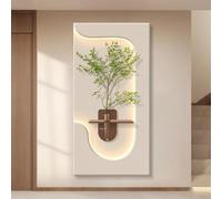 YVYKFZD Lampada da Parete in Pietra arenaria, Sculture da Paretes 3D con vasi, Decorazioni da Parete a LED, Decorazione da paretes Creativa, Pittura da Appendere(Cream c,70x140cm/27.5"x55.1")