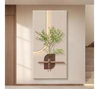 YVYKFZD Lampada da Parete in Pietra arenaria, Sculture da Paretes 3D con vasi, Decorazioni da Parete a LED, Decorazione da paretes Creativa, Pittura da Appendere(Cream e,60x120cm/23.6"x47.2")