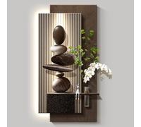 YVYKFZD Lampada da Parete in Pietra arenaria, Sculture da Paretes, Decorazioni da Parete con Luce LED, Decorazione da paretes for Ingresso, for Soggiorno, corridoio(Brown b,70x140cm/27.5"x55.1")