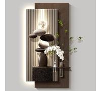 YVYKFZD Lampada da Parete in Pietra arenaria, Sculture da Paretes, Decorazioni da Parete con Luce LED, Decorazione da paretes for Ingresso, for Soggiorno, corridoio(Brown a,50x100cm/19.6"x39.3")