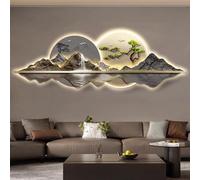 YVYKFZD Lampada da Parete LED, Sculture da Parete 3D Imitate, Decorazioni da paretes Creativo, Decorazione da paretes Paesaggio Cinese, Pittura Decorativa for Ingresso(Style f,150x50cm/59.0"x19.6")