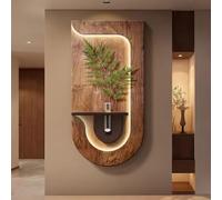 YVYKFZD Lampada da Parete Rustica 3D, Decorazioni da Parete a LED con vasi, Sculture da Paretes in Pietra arenaria, Decorazione da paretes in Rilievo, for Ingresso(Brown 3,50x100cm/19.6"x39.3")