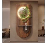 YVYKFZD Lampada da Parete Rustica 3D, Decorazioni da Parete a LED con vasi, Sculture da Paretes in Pietra arenaria, Decorazione da paretes in Rilievo, for Ingresso(Brown 2,80x160cm/31.4"x62.9")