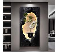 YVYKFZD Lampada da Parete Rustica 3D, Sculture da Paretes a LED con vasi, Decorazioni da Parete in arenaria appese, Decorazione da paretes Creativa, for Ingresso(Black 1,40x80cm/15.7"x31.4")