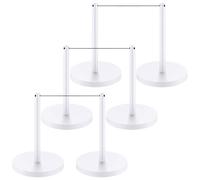 YVYKFZD Paletti Delimitazione Corto, Set di Pali Separatori, Pali Delimitatori da 17,7" con Corda Elastica da 16,4 Piedi, Palo for Barriera di Sicurezza for Musei(White,6 Pcs)