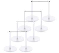 YVYKFZD Paletti Delimitazione Corto, Set di Pali Separatori, Pali Delimitatori da 17,7" con Corda Elastica da 16,4 Piedi, Palo for Barriera di Sicurezza for Musei(White,8 Pcs)