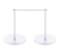 YVYKFZD Paletti Delimitazione Corto, Set di Pali Separatori, Pali Delimitatori da 17,7" con Corda Elastica da 16,4 Piedi, Palo for Barriera di Sicurezza for Musei(White,2 Pcs)