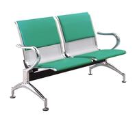 YVYKFZD Panca per Sala d’Attesa, Sedie per sala d'attesa con braccioli, Sedie Ufficio in similpelle, panche in Acciaio aeroportuale pers banche, ospedali, scuole(Green,2 Seat)