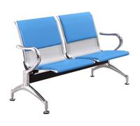 YVYKFZD Panca per Sala d’Attesa, Sedie per sala d'attesa con braccioli, Sedie Ufficio in similpelle, panche in Acciaio aeroportuale pers banche, ospedali, scuole(Sky blue,2 Seat)