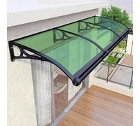 YVYKFZD Pensilina Tettoia per Porta Ingresso, Tettoia per Esterno con Staffa in Alluminio, Tenda da Veranda Pensilina con Copertura in policarbonato, Tendalino pers Finestra(Green,60x250cm/24 x98)