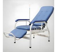 YVYKFZD Poltrona Per Prelievo di Sangue cliniche, Poltrona Medica, Poltronas Per Infusione Singola in pelle con braccioli e asta portaflebo, Sedie pers sala d'attesa(Blue+White 1)