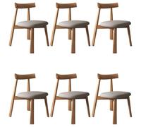 YVYKFZD Sedie da Pranzo in legno massello, Sedie da Cucina di metà secolo, Sedia da pranzo senza braccioli, Sala da Pranzo imbottite in pelle, per studio, ufficio(Dark Gray+Light Walnut,6PCS)