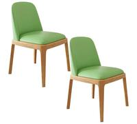 YVYKFZD Set di 2/4 Sedie da Pranzo, Sedie da Cucina in legno, Sala da Pranzos imbottite, Sedia da pranzo senza braccioli con schienale curvo, per uffici, caffetterie(Light Green+Wood,2PCS)