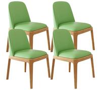 YVYKFZD Set di 2/4 Sedie da Pranzo, Sedie da Cucina in legno, Sala da Pranzos imbottite, Sedia da pranzo senza braccioli con schienale curvo, per uffici, caffetterie(Light Green+Wood,4PCS)