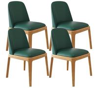 YVYKFZD Set di 2/4 Sedie da Pranzo, Sedie da Cucina in legno, Sala da Pranzos imbottite, Sedia da pranzo senza braccioli con schienale curvo, per uffici, caffetterie(Dark Green+Wood,4PCS)