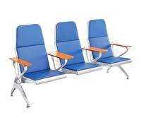 YVYKFZD Set di Panca per Sala d’Attesa, Sedie per sala d'attesa in similpelle con braccioli, sedia pers flebotomia, Sedie Ufficio panche in Acciaio, pers banche, saloni(Wooden armrests,3 Seat)