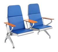 YVYKFZD Set di Panca per Sala d’Attesa, Sedie per sala d'attesa in similpelle con braccioli, sedia pers flebotomia, Sedie Ufficio panche in Acciaio, pers banche, saloni(Wooden armrests,2 Seat)