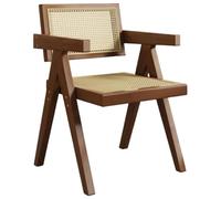 YVYKFZD Set di Sedie da Pranzo in legno, Sedie da Cucina in rattan, Sedia da pranzo con schienale, comode Sala da Pranzos poltrone da salotto, per camera da letto, hotel(Walnut,1 pcs)