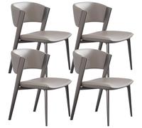 YVYKFZD Set di Sedie da Pranzo in pelle, Sedie da Cucina con gambe e schienale in metallo, Sedia da pranzo senza braccioli per il tempo libero, Sala da Pranzos imbottite(Light gray,4 pcs)
