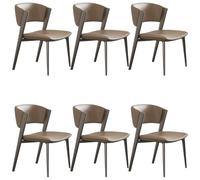 YVYKFZD Set di Sedie da Pranzo in pelle, Sedie da Cucina con gambe e schienale in metallo, Sedia da pranzo senza braccioli per il tempo libero, Sala da Pranzos imbottite(Coffee,6 pcs)