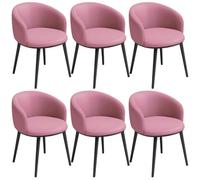 YVYKFZD Set di Sedie da Pranzo in pelle, Sedie da Cucina senza braccioli, Sedia da pranzo con schienale e gambe in metallo, Sala da Pranzos per il tempo libero(Pinks,6 pcs)