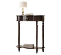 YVYKFZD Tavolo Consolle con cassetto, Consolle Ingresso Tavolo Console in legno massello, Tavolos da Ingresso vintage, Tavolos da Divano stretti con mensola portaoggetti(Dark Walnut,L 130cm/51.1")