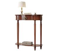 YVYKFZD Tavolo Consolle con cassetto, Consolle Ingresso Tavolo Console in legno massello, Tavolos da Ingresso vintage, Tavolos da Divano stretti con mensola portaoggetti(Walnut,L 80cm/31.4")