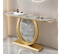 YVYKFZD Tavolo Consolle di lusso, Consolle Ingresso Tavolo Console con base in metallo, Tavolos da Ingresso stretti, Tavolos da Divano industriale, facili da montare(Gold D,100cm/39.3")