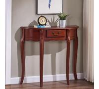 YVYKFZD Tavolo Consolle in legno, elegante Consolle Ingresso vintage con cassetto, Tavolo Console Tavolos da Ingresso a mezzaluna, Tavolos da Divano stretti(Cherry,L 100cm/39.3")