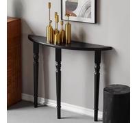 YVYKFZD Tavolo Consolle in legno massello, Consolle Ingresso Tavolo Console a mezzaluna, Tavolos da Ingresso stretti, Tavolos da Divano minimalisti, per foyer(Black,120x25x80cm)