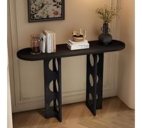 YVYKFZD Tavolo Consolle in legno massello, Consolle Ingresso unico, eleganti Tavolo Console Tavolos da Ingresso, Tavolos da Divano stretti con ripiano aperto(Black,L 120cm/47.2")
