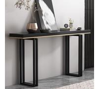 YVYKFZD Tavolo Consolle in legno nero, Consolle Ingresso Tavolo Console rettangolare con gambe in metallo, Tavolos da Ingresso stretti, Tavolos da Divano minimalisti(100x30x80cm/39.3"x11.8"x31.4")