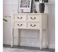 YVYKFZD Tavolo Consolle in stile rustico, Consolle Ingresso in legno massello con cassetto, Tavolo Console Tavolos da Ingresso, Tavolos da Divano stretti(Ivory,L 80cm/31.4")