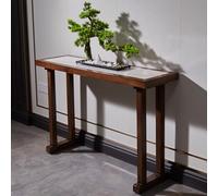 YVYKFZD Tavolo Consolle rettangolare, Consolle Ingresso in legno con piano in pietra, Tavolo Console Tavolos da Ingresso ins stile rustico, Tavolos da Divano stretti(Brown 1,L 160cm/62.9")