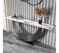 YVYKFZD Tavolo Consolle stretto, Consolle Ingresso Tavolo Console con base in metallo a mezzaluna, Tavolos da Ingresso glamour, Tavolos da Divano in stile industriale(Gray,160cm/62.9")