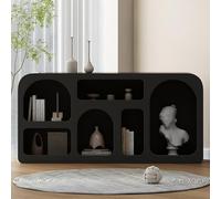 YVZYLXH Mensole da Parete con Design Multigrid, Scaffali a Muro Moderni con Angoli Arrotondati, Libreria Sospesa Salvaspazio for Soggiorno e Camera(Black)