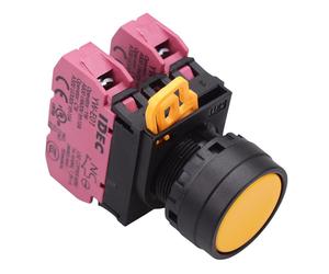 YW1B-A1E02Y Interruttore Pulsante 22mm Giallo Mantenuto 2NC IP65 IDEC