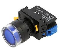 YW1L-AF2E10QM3S Interruttore: Pressione 22mm Asta.Pos: 2 NO LED blu IP65 Pos:...