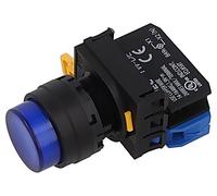YW1L-M2E10Q4S Interruttore: Pressione 22mm Asta.Pos: 1 NO LED blu IP65 Pos: 2...